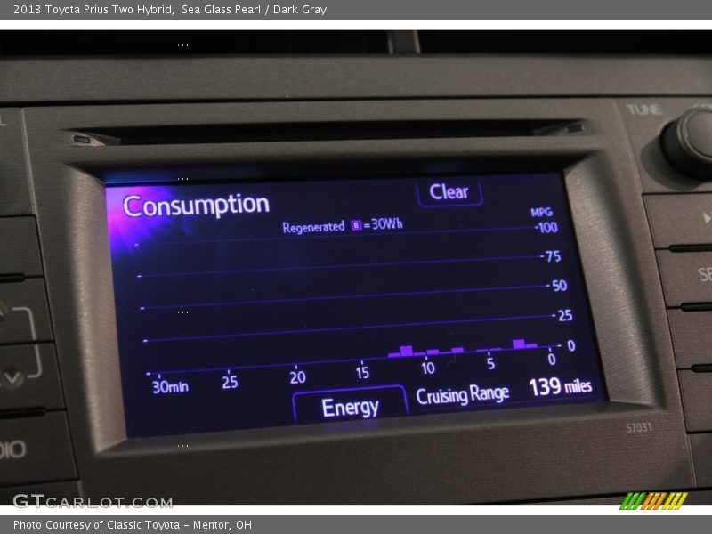 Sea Glass Pearl / Dark Gray 2013 Toyota Prius Two Hybrid