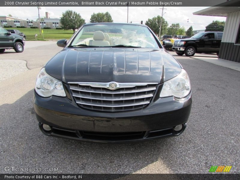 Brilliant Black Crystal Pearl / Medium Pebble Beige/Cream 2008 Chrysler Sebring Limited Convertible