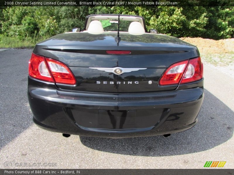 Brilliant Black Crystal Pearl / Medium Pebble Beige/Cream 2008 Chrysler Sebring Limited Convertible