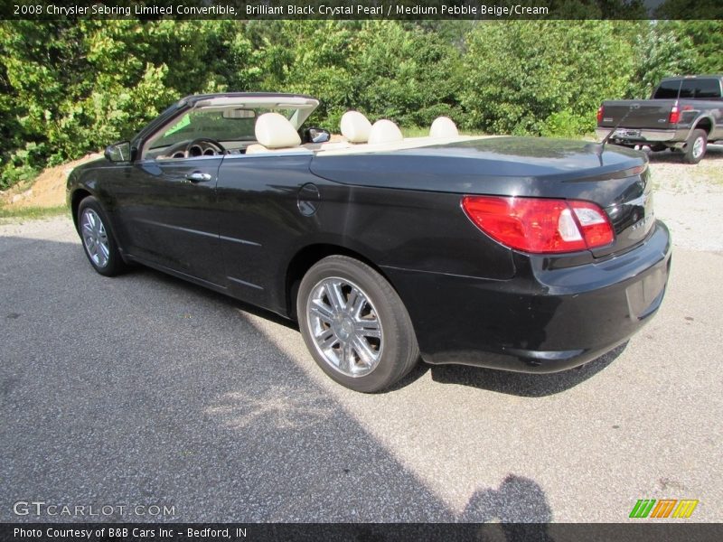 Brilliant Black Crystal Pearl / Medium Pebble Beige/Cream 2008 Chrysler Sebring Limited Convertible