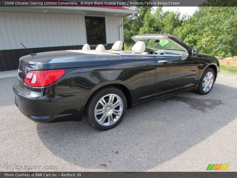 Brilliant Black Crystal Pearl / Medium Pebble Beige/Cream 2008 Chrysler Sebring Limited Convertible