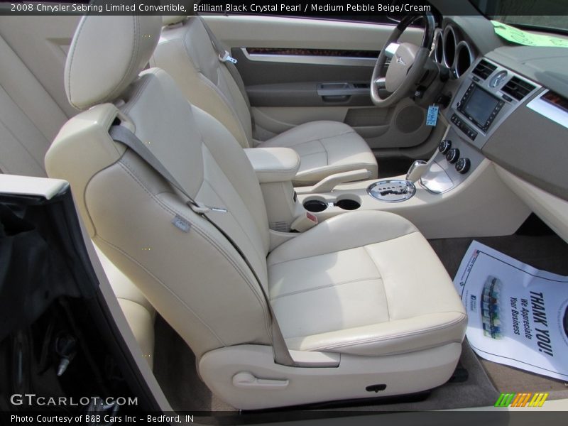 Brilliant Black Crystal Pearl / Medium Pebble Beige/Cream 2008 Chrysler Sebring Limited Convertible
