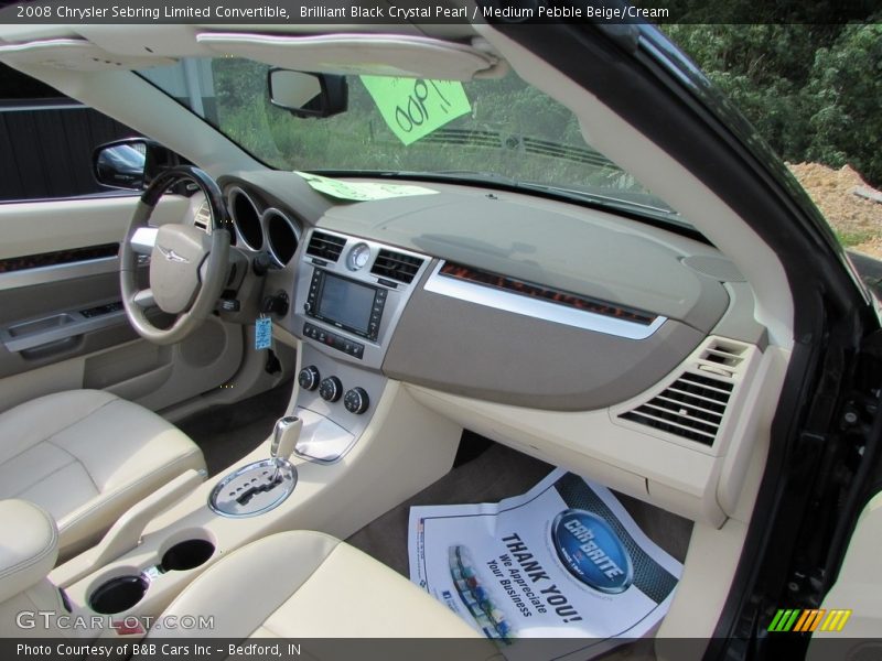 Brilliant Black Crystal Pearl / Medium Pebble Beige/Cream 2008 Chrysler Sebring Limited Convertible