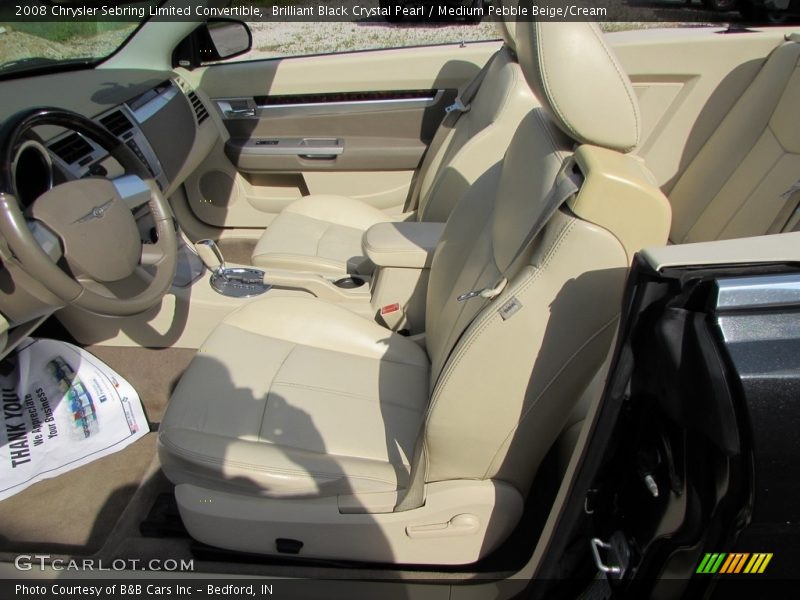 Brilliant Black Crystal Pearl / Medium Pebble Beige/Cream 2008 Chrysler Sebring Limited Convertible