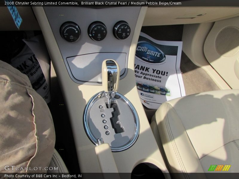 Brilliant Black Crystal Pearl / Medium Pebble Beige/Cream 2008 Chrysler Sebring Limited Convertible