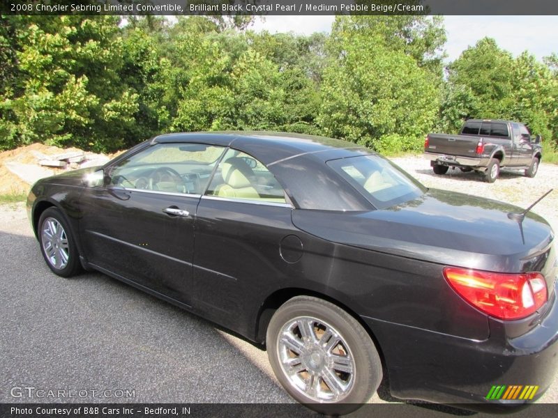 Brilliant Black Crystal Pearl / Medium Pebble Beige/Cream 2008 Chrysler Sebring Limited Convertible