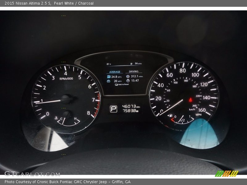 Pearl White / Charcoal 2015 Nissan Altima 2.5 S