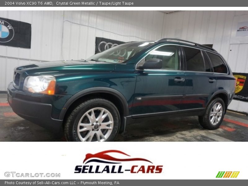 Crystal Green Metallic / Taupe/Light Taupe 2004 Volvo XC90 T6 AWD