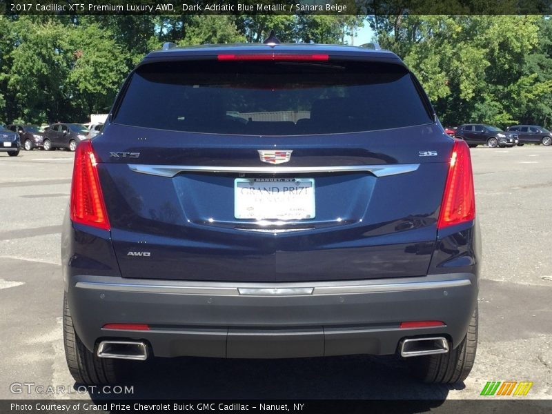 Dark Adriatic Blue Metallic / Sahara Beige 2017 Cadillac XT5 Premium Luxury AWD