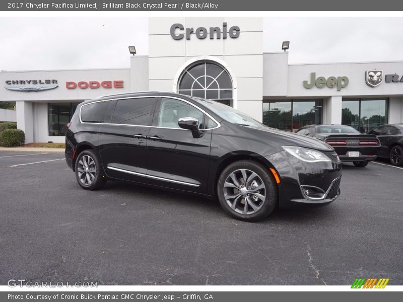 Brilliant Black Crystal Pearl / Black/Alloy 2017 Chrysler Pacifica Limited