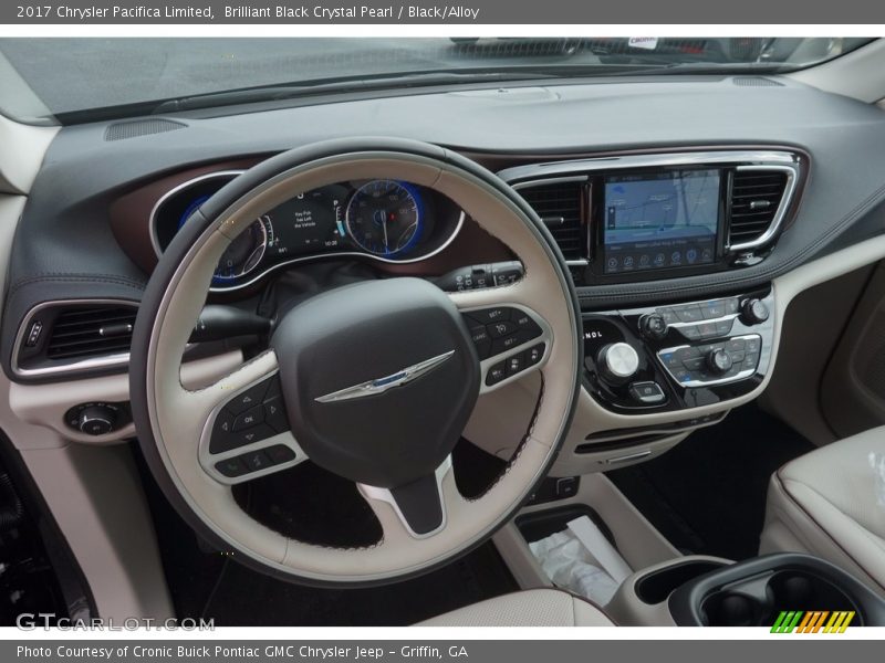 Brilliant Black Crystal Pearl / Black/Alloy 2017 Chrysler Pacifica Limited