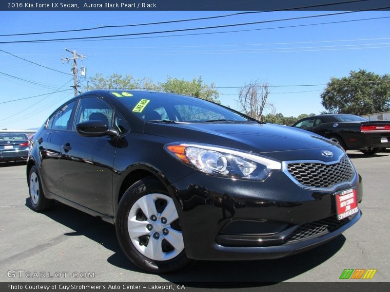 Aurora Black Pearl / Black 2016 Kia Forte LX Sedan