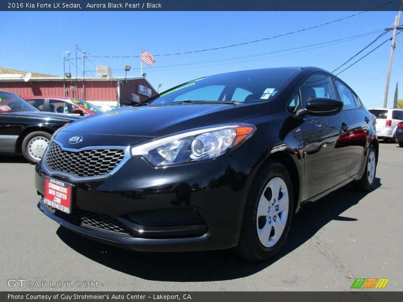 Aurora Black Pearl / Black 2016 Kia Forte LX Sedan