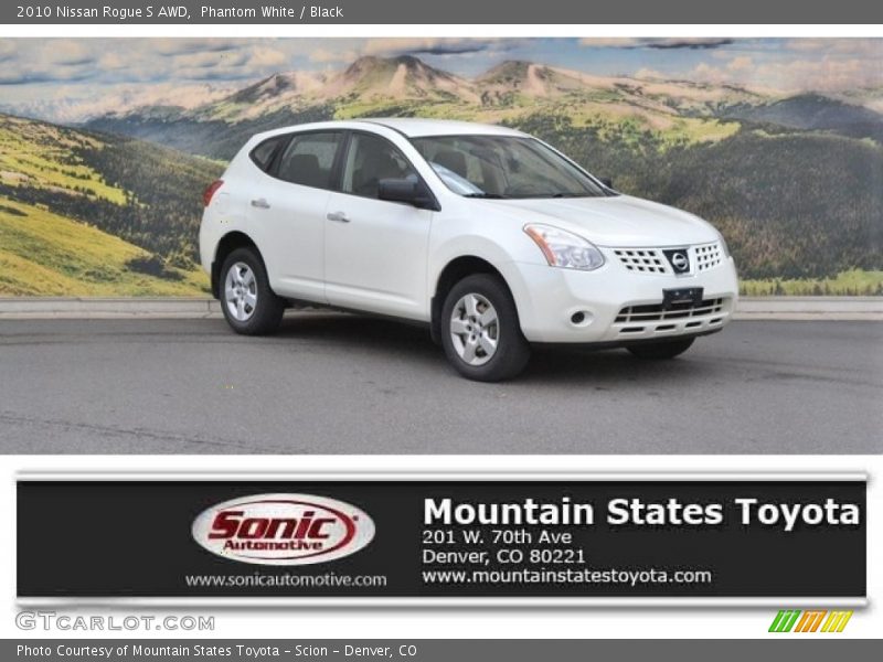 Phantom White / Black 2010 Nissan Rogue S AWD