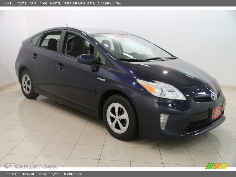 Nautical Blue Metallic / Dark Gray 2013 Toyota Prius Three Hybrid