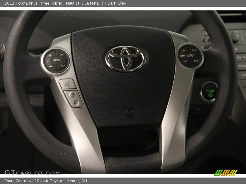 Nautical Blue Metallic / Dark Gray 2013 Toyota Prius Three Hybrid