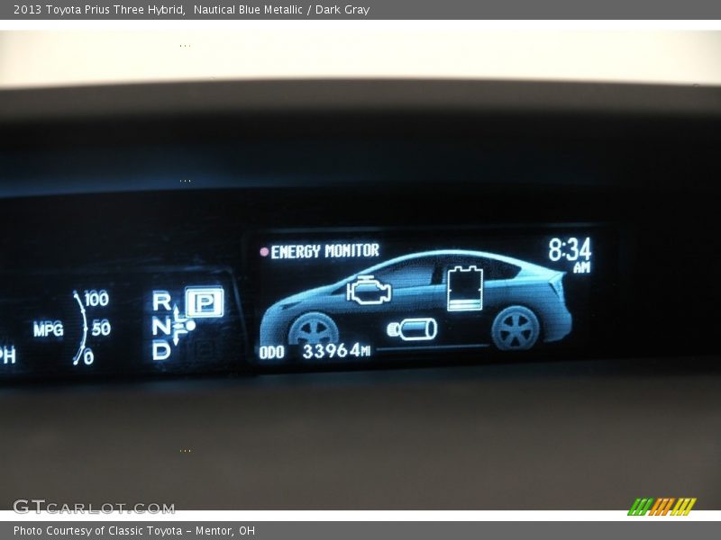 Nautical Blue Metallic / Dark Gray 2013 Toyota Prius Three Hybrid