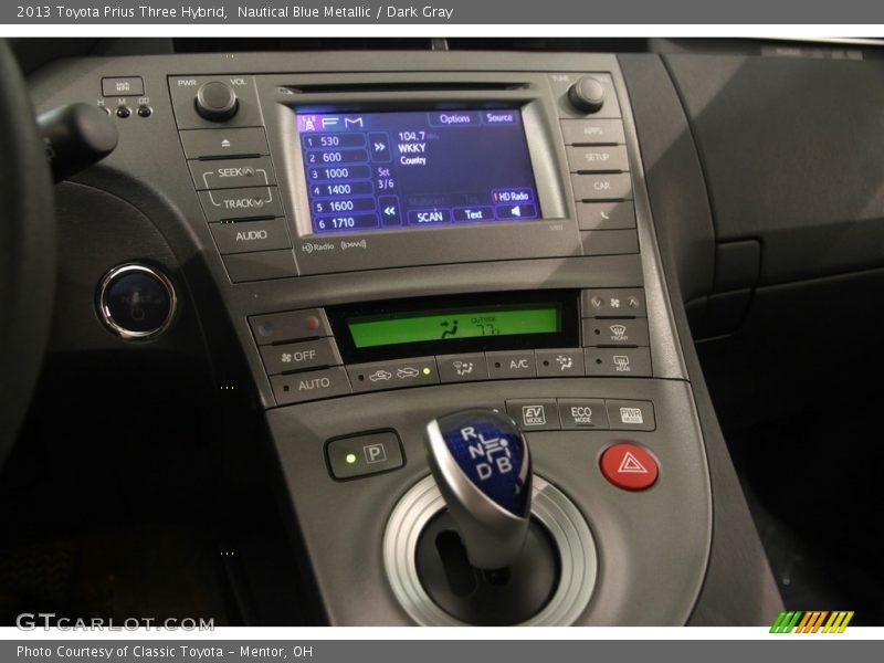 Nautical Blue Metallic / Dark Gray 2013 Toyota Prius Three Hybrid