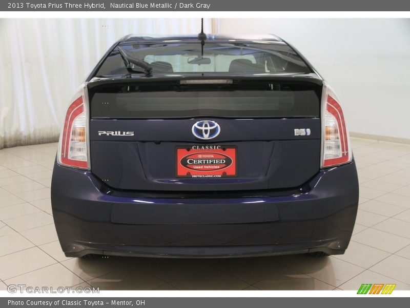 Nautical Blue Metallic / Dark Gray 2013 Toyota Prius Three Hybrid