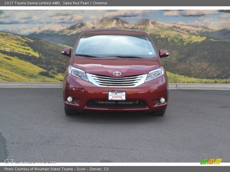 Salsa Red Pearl / Chestnut 2017 Toyota Sienna Limited AWD