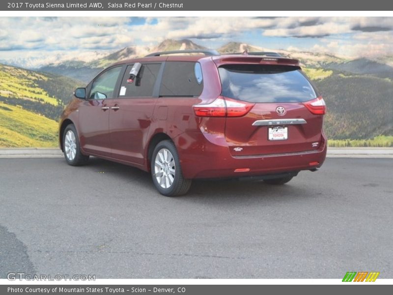 Salsa Red Pearl / Chestnut 2017 Toyota Sienna Limited AWD