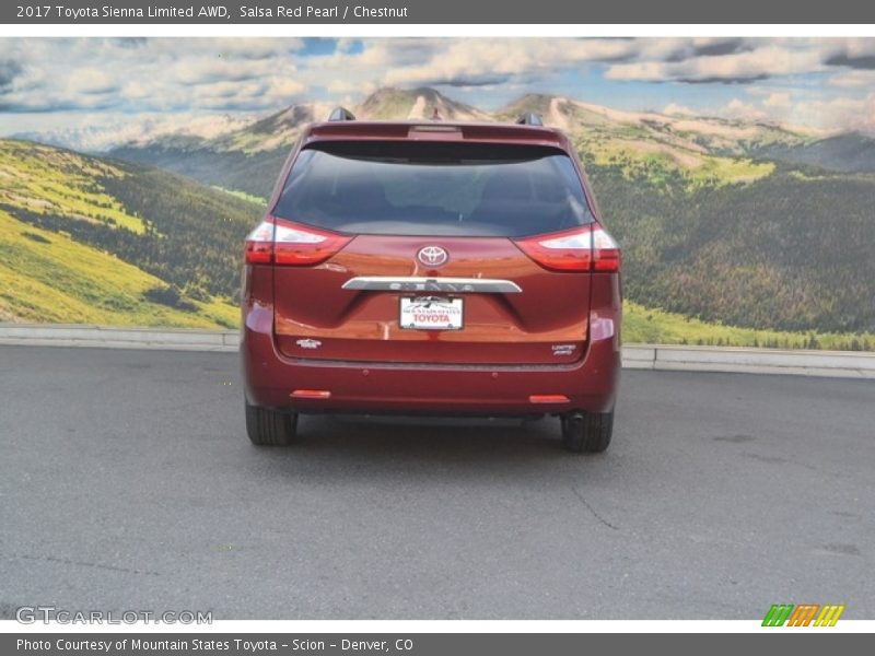 Salsa Red Pearl / Chestnut 2017 Toyota Sienna Limited AWD