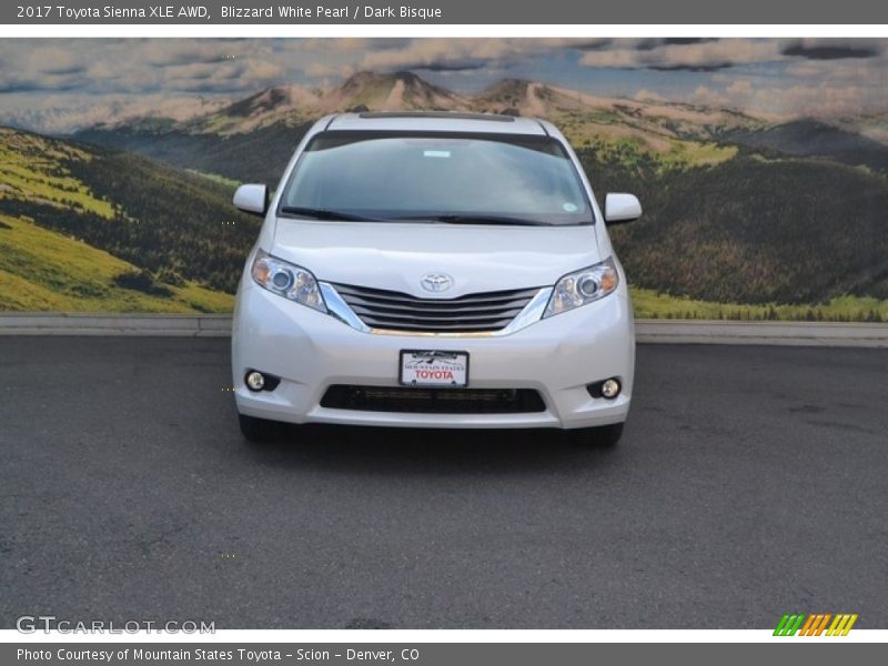 Blizzard White Pearl / Dark Bisque 2017 Toyota Sienna XLE AWD