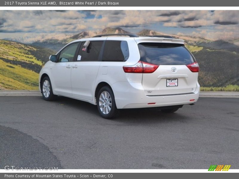 Blizzard White Pearl / Dark Bisque 2017 Toyota Sienna XLE AWD