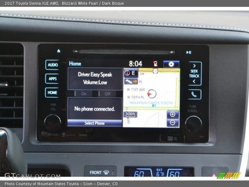 Blizzard White Pearl / Dark Bisque 2017 Toyota Sienna XLE AWD