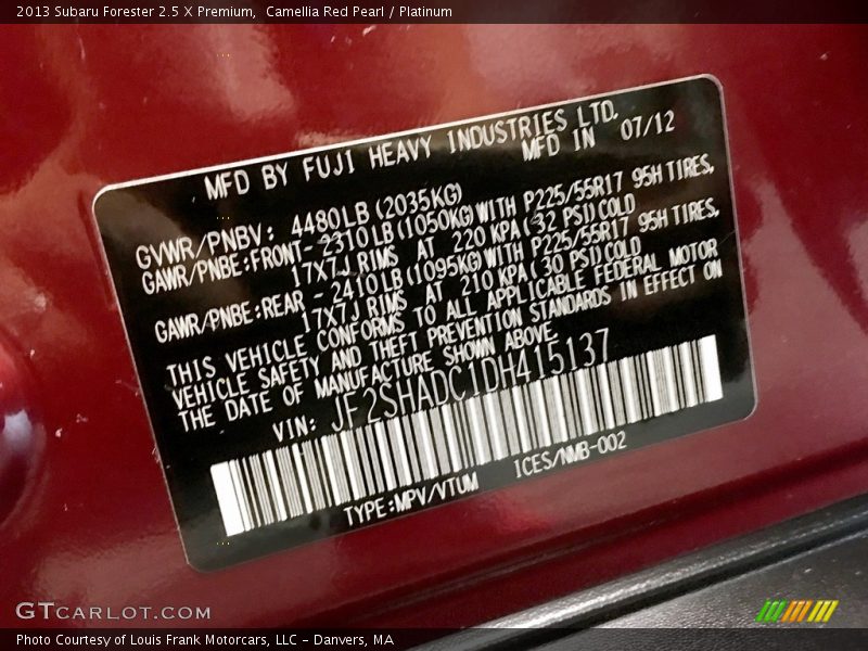 Camellia Red Pearl / Platinum 2013 Subaru Forester 2.5 X Premium