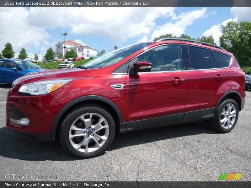 Ruby Red Metallic / Charcoal Black 2013 Ford Escape SEL 2.0L EcoBoost 4WD