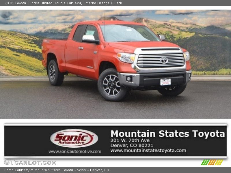 Inferno Orange / Black 2016 Toyota Tundra Limited Double Cab 4x4