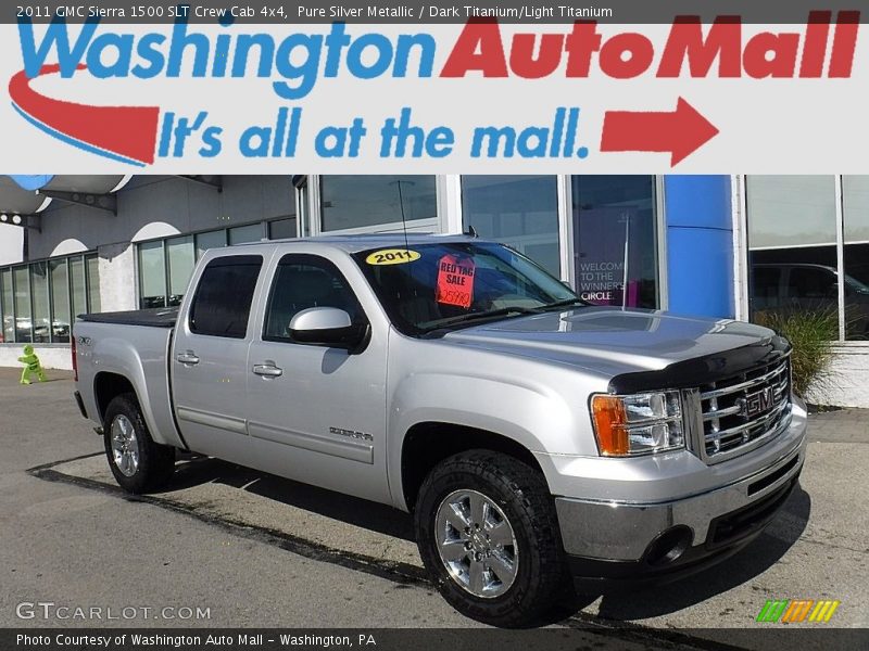 Pure Silver Metallic / Dark Titanium/Light Titanium 2011 GMC Sierra 1500 SLT Crew Cab 4x4