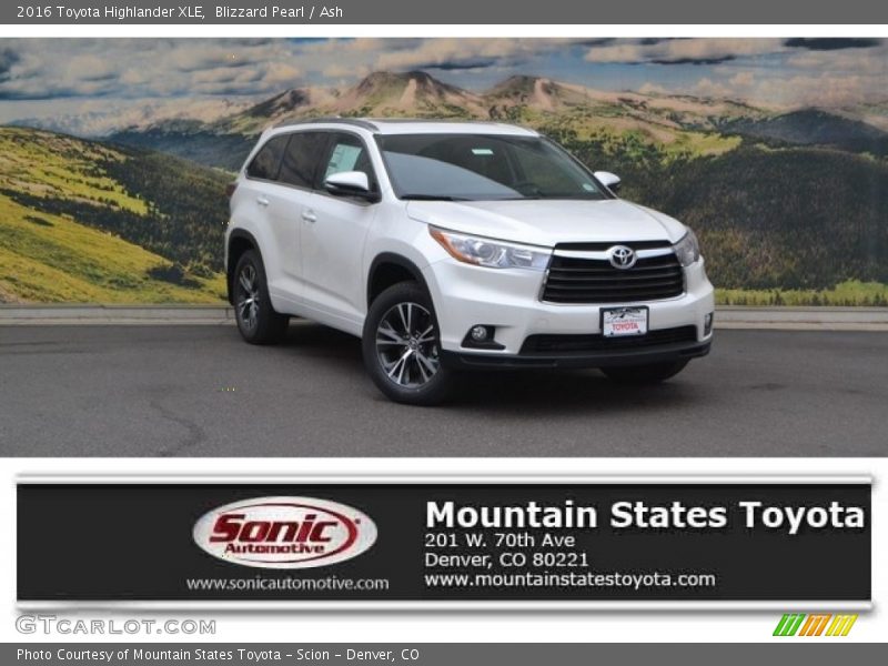 Blizzard Pearl / Ash 2016 Toyota Highlander XLE