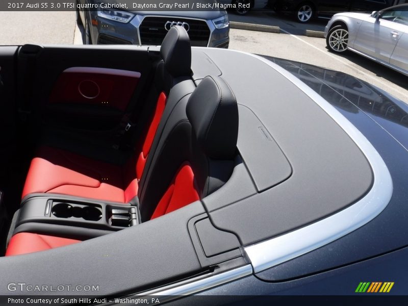 Daytona Gray Pearl / Black/Magma Red 2017 Audi S5 3.0 TFSI quattro Cabriolet