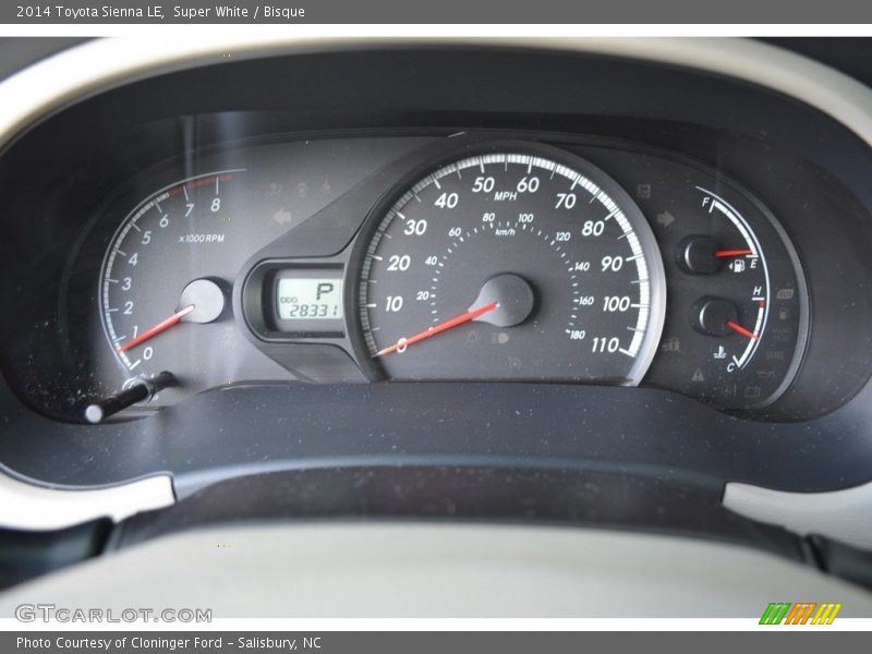 Super White / Bisque 2014 Toyota Sienna LE