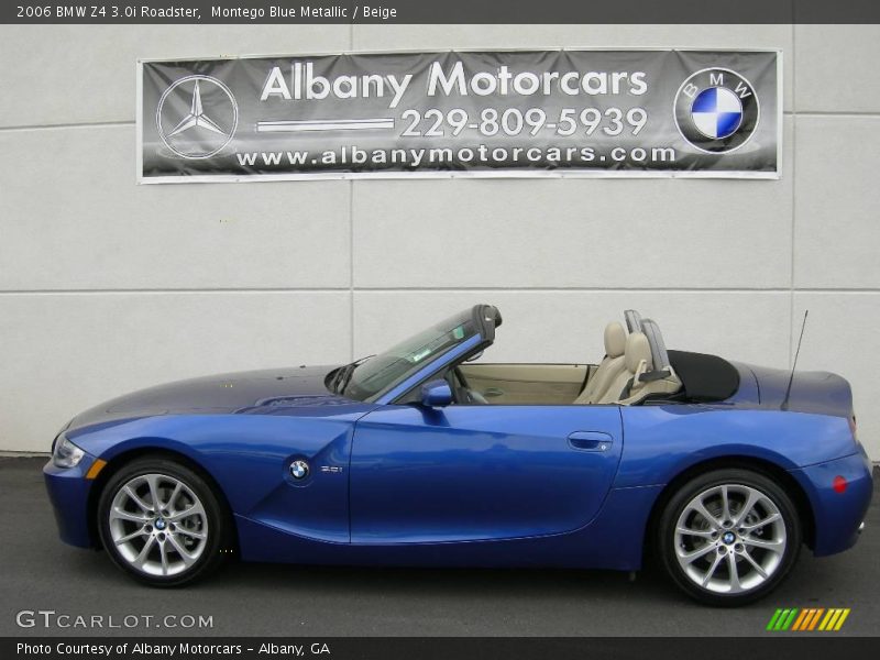 Montego Blue Metallic / Beige 2006 BMW Z4 3.0i Roadster