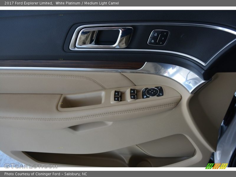 White Platinum / Medium Light Camel 2017 Ford Explorer Limited