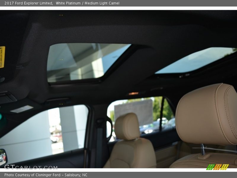 White Platinum / Medium Light Camel 2017 Ford Explorer Limited