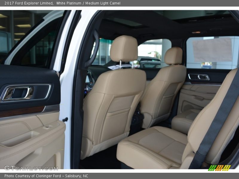 White Platinum / Medium Light Camel 2017 Ford Explorer Limited