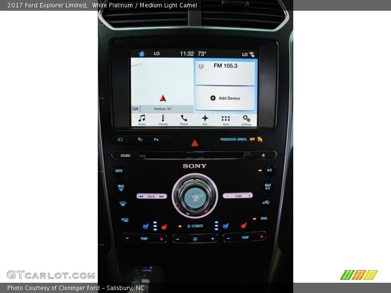 White Platinum / Medium Light Camel 2017 Ford Explorer Limited