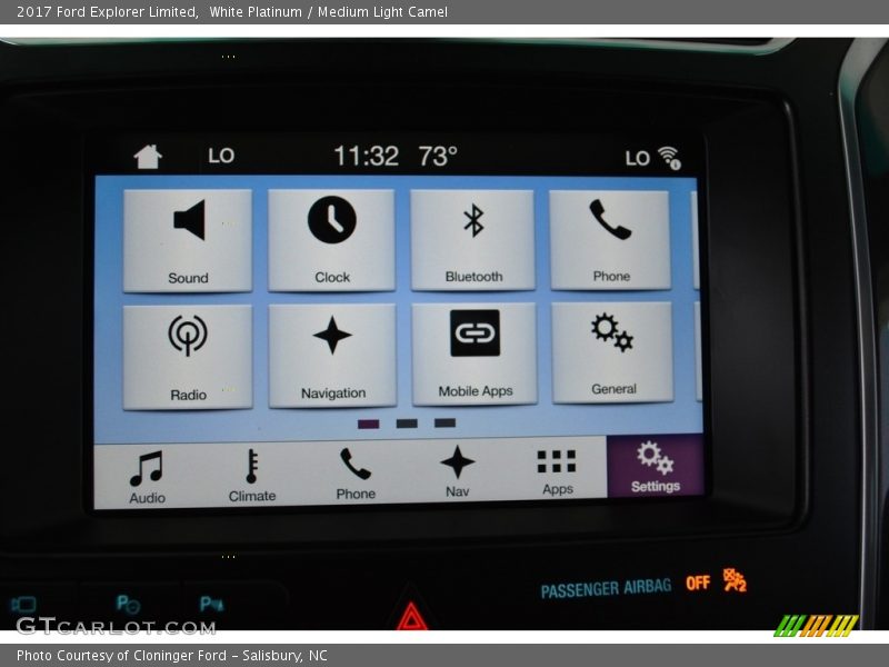 White Platinum / Medium Light Camel 2017 Ford Explorer Limited