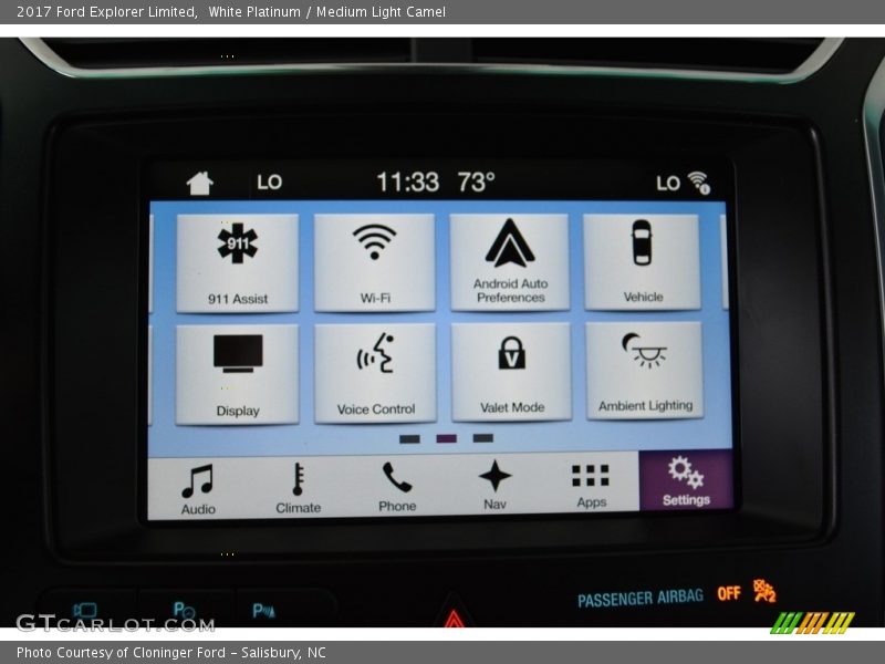 White Platinum / Medium Light Camel 2017 Ford Explorer Limited