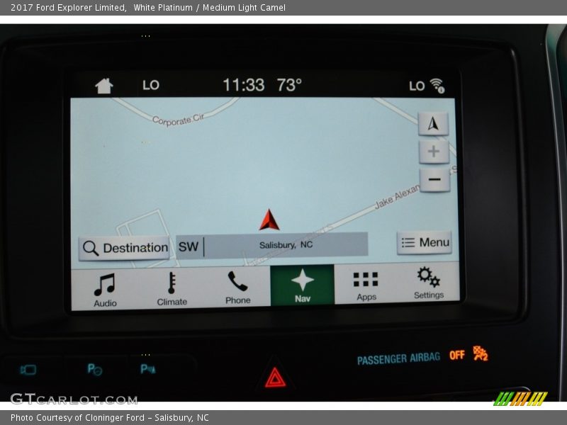 White Platinum / Medium Light Camel 2017 Ford Explorer Limited