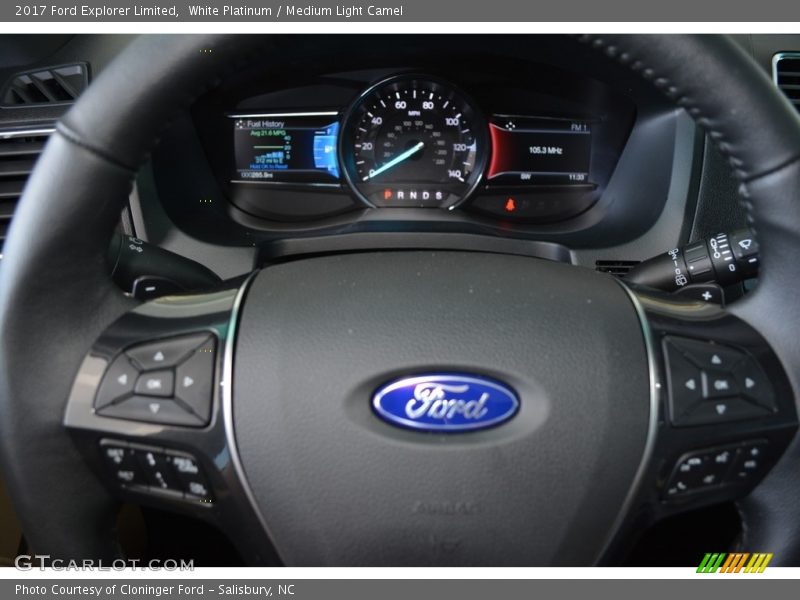 White Platinum / Medium Light Camel 2017 Ford Explorer Limited