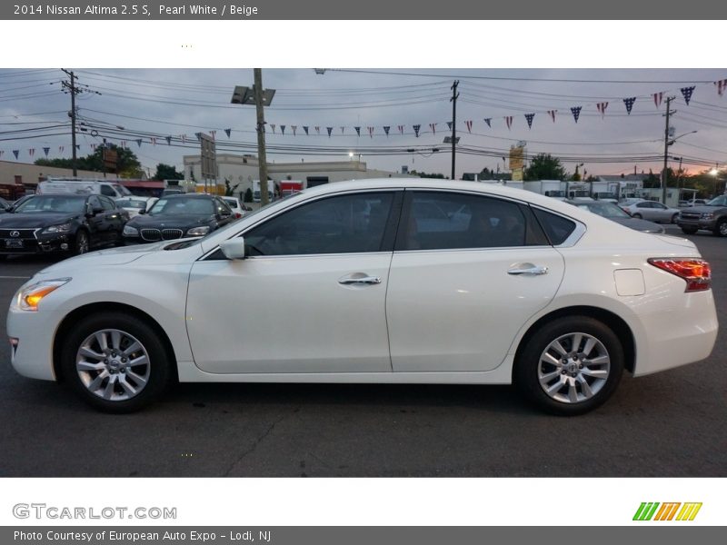Pearl White / Beige 2014 Nissan Altima 2.5 S