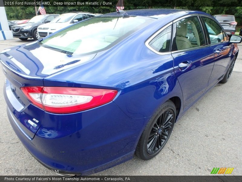 Deep Impact Blue Metallic / Dune 2016 Ford Fusion SE AWD