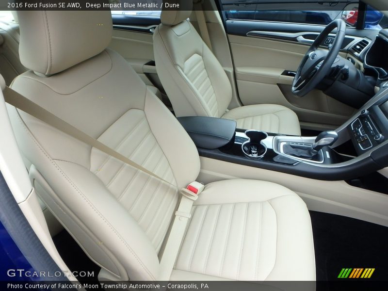 Deep Impact Blue Metallic / Dune 2016 Ford Fusion SE AWD