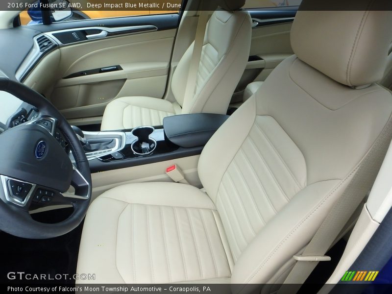 Deep Impact Blue Metallic / Dune 2016 Ford Fusion SE AWD