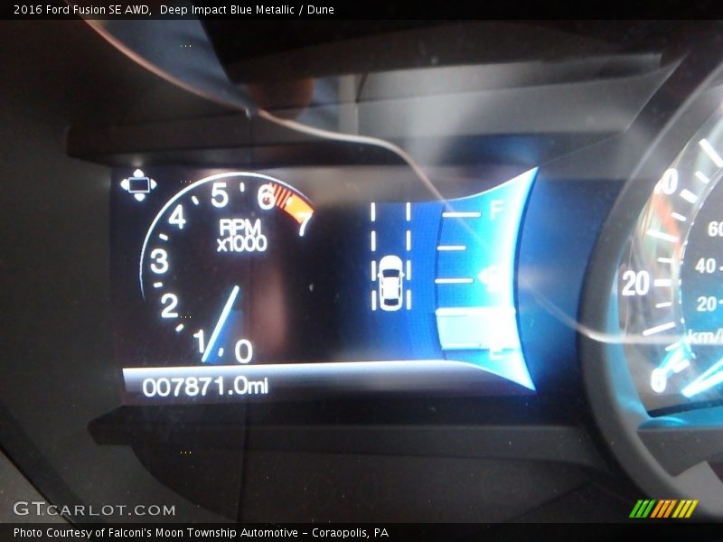 Deep Impact Blue Metallic / Dune 2016 Ford Fusion SE AWD